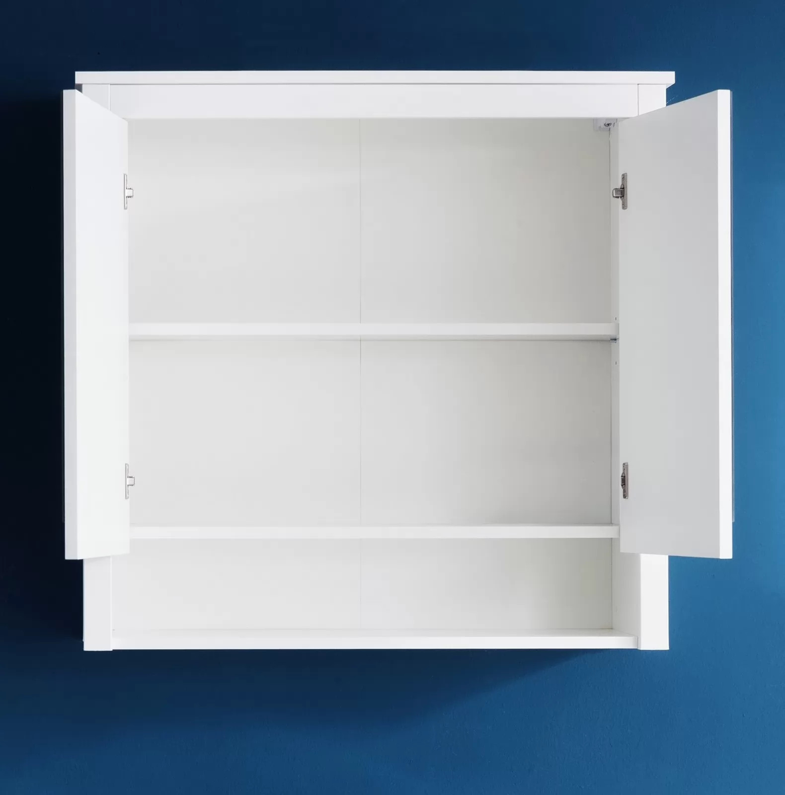 Armoire De Toilette 2 Portes Mélaminé Blanc Avec Miroir Leone à Prix