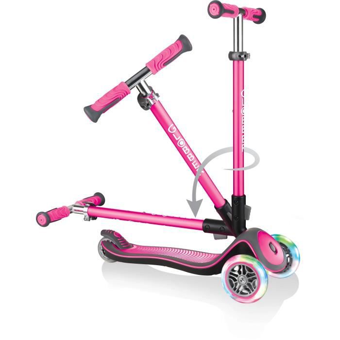 Globber Trottinette Elite Deluxe Lights 3 Roues - Rose