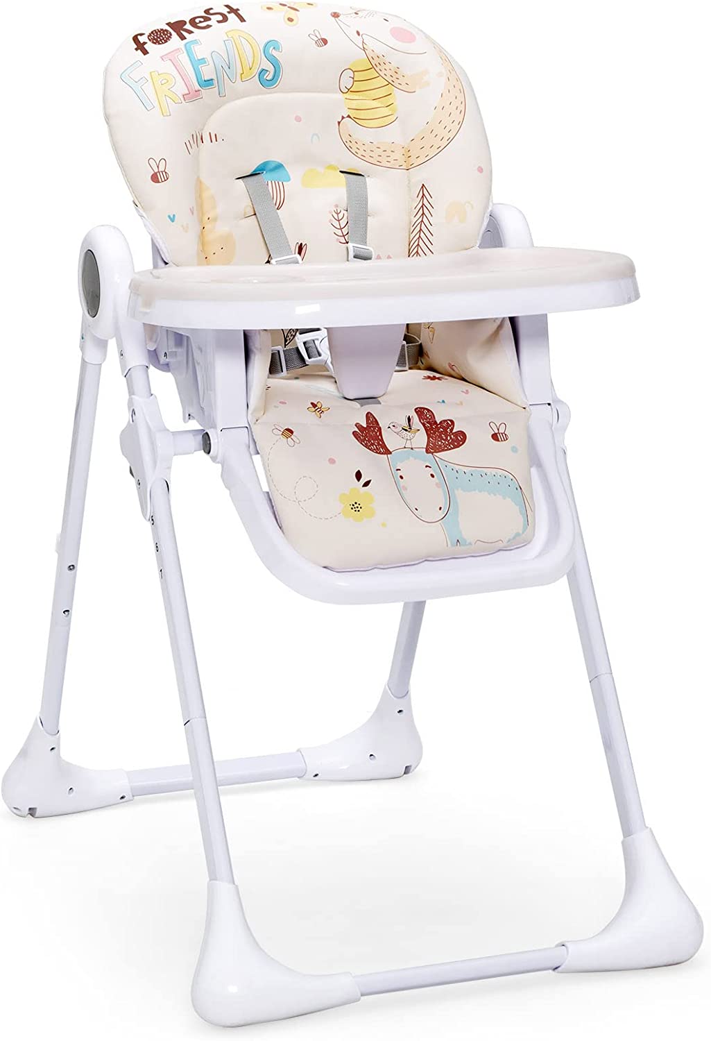 ROBUD - Chaise Haute Pour Poupée En Bois - Avec Ceinture, Plateau Et Repose-pieds - Pour Poupées Jusqu'à 45 Cm - Dès 3 Ans