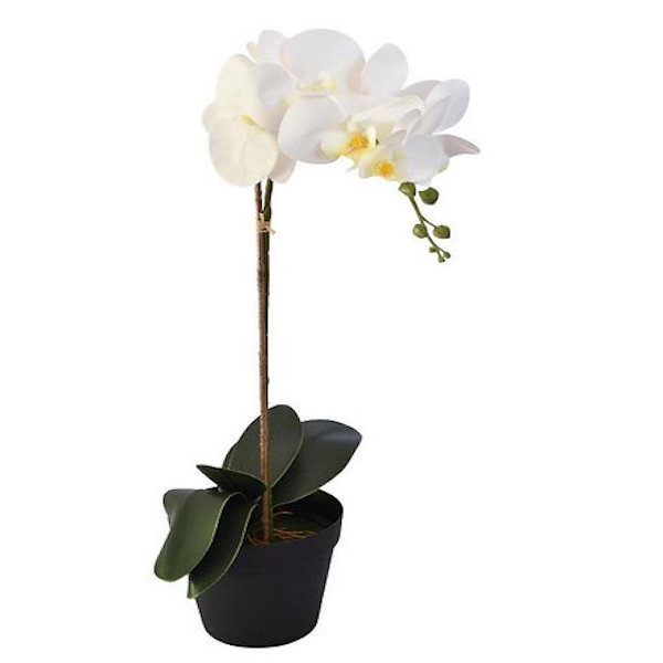 Artificial White Orchid In Pot