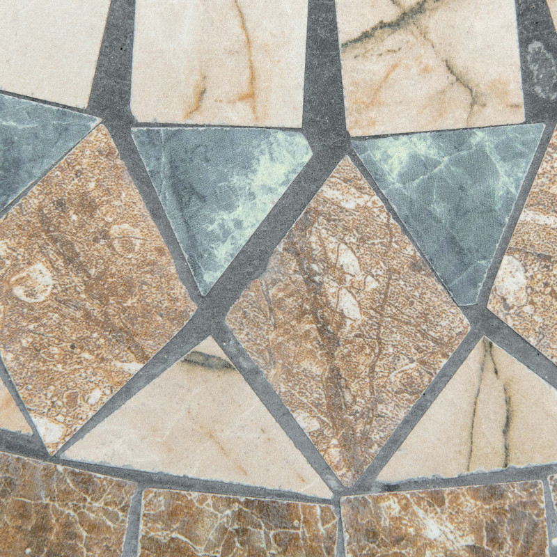 Table Ronde Mosaïque Valery Noire Beige Vert