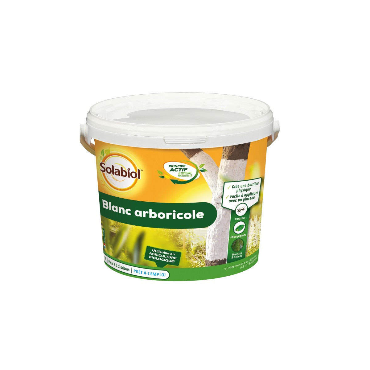 Glu Arboricole Blanc Arboricole Naturel Solabiol 3L - Badigeon Naturel Blanc Pour Arbre Fruitier