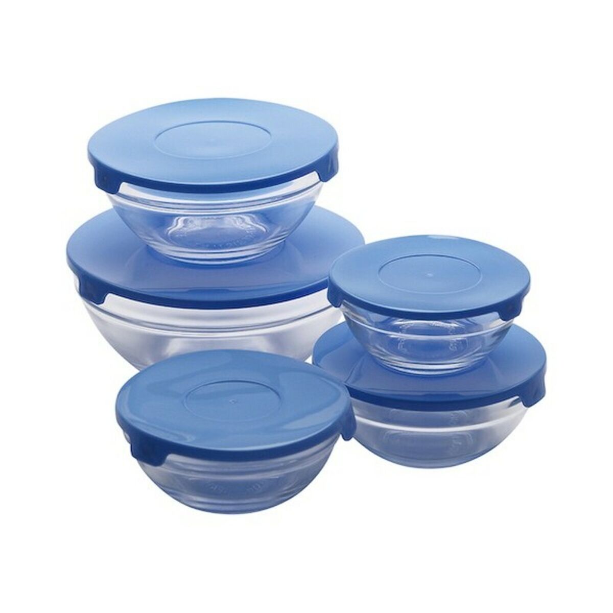 image: Image: Ensemble De Boîtes À Lunch Renberg Bleu Verre Verre (5 Pcs)