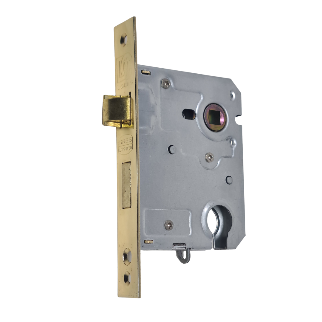 Cylinder Mortice Lock - SABS approved W/60mm double cylinder - Brass