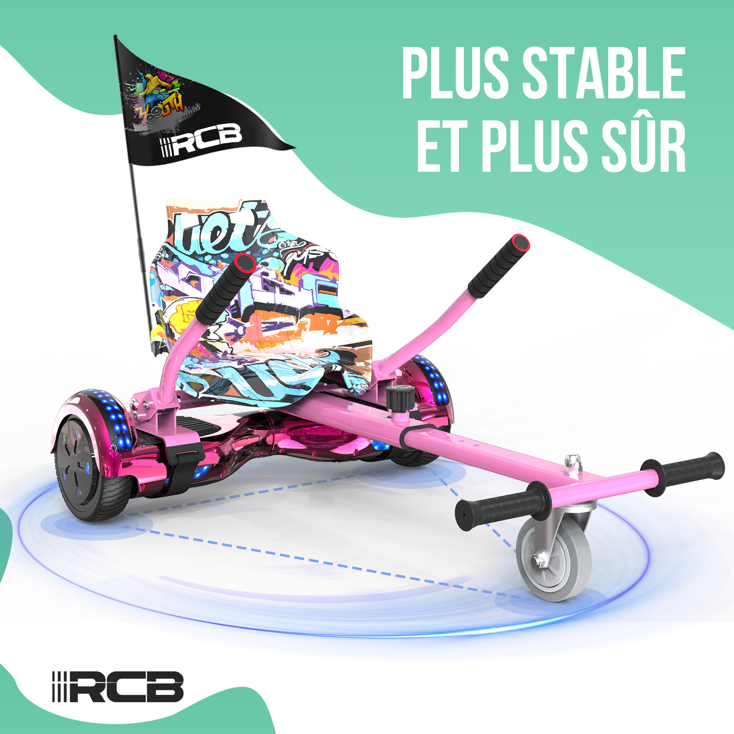 Hoverkart, Siège Hoverboard,convient À Hoverboard 6.5.8.5.10.inch，rose