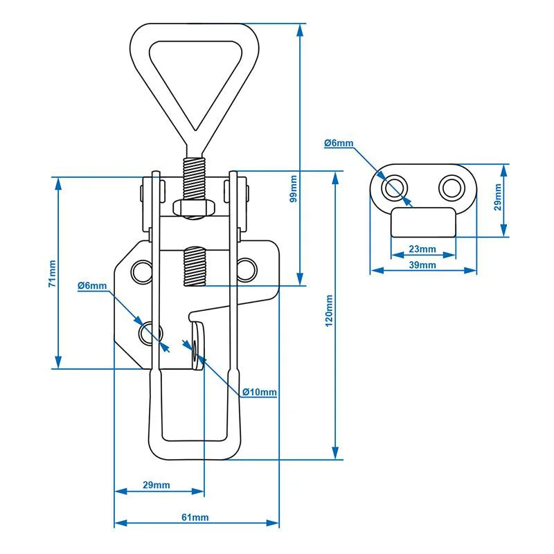 Fermeture Ajustable 160-180mm Incl. Gache Dans Blister