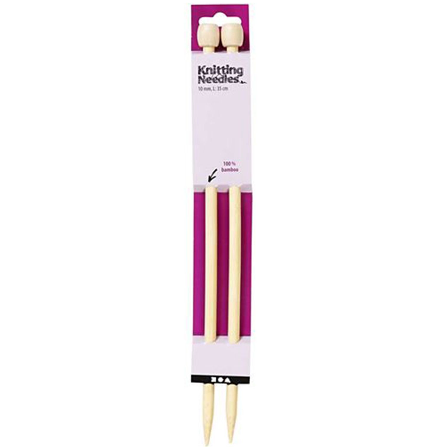 2 Aiguilles À Tricoter En Bambou 35 Cm - Ø 10 Mm