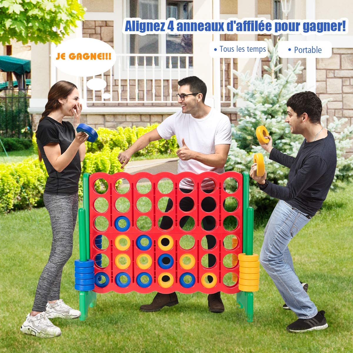 Costway Jeux Puissance 4 Géant Pour Enfant Jeu De Société Pour Familles