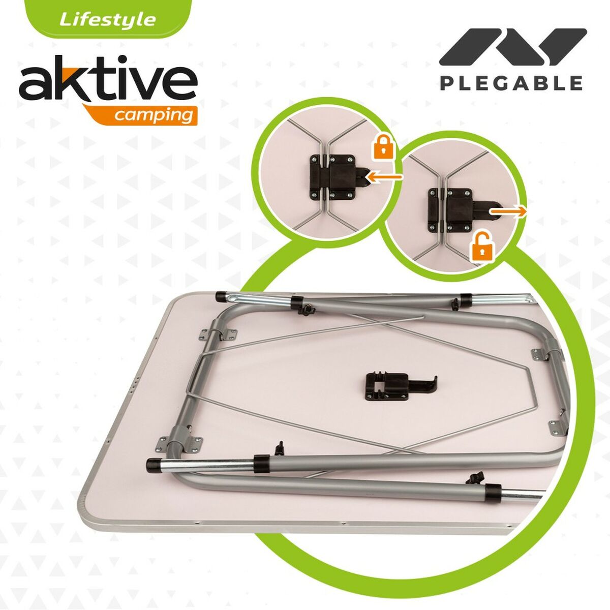 Table Aktive Pliable De Camping 80 X 69 X 60 Cm