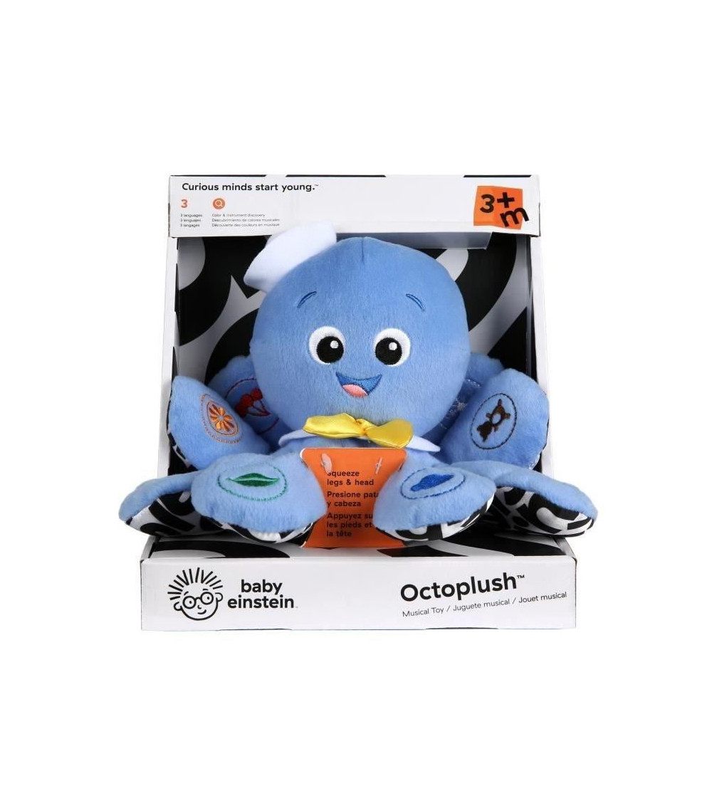 Baby Einstein Poulpe Toudou Musical - Peluche Sons Couleurs 3 Langues Dès 3 Mois