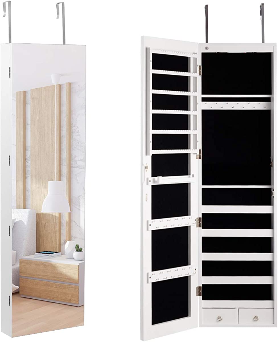 Costway Armoire Bijoux De Rangement Armoire À Bijoux Mural Armoire