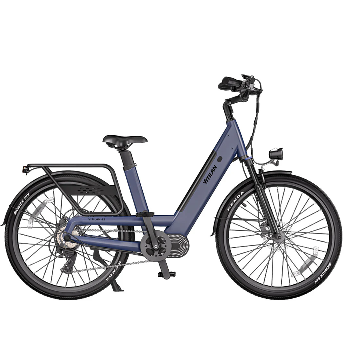 Vitilan Vélo Électrique Urbain L5 - 500 W 48 V 15 Ah - Capteur De Couple - Bleu