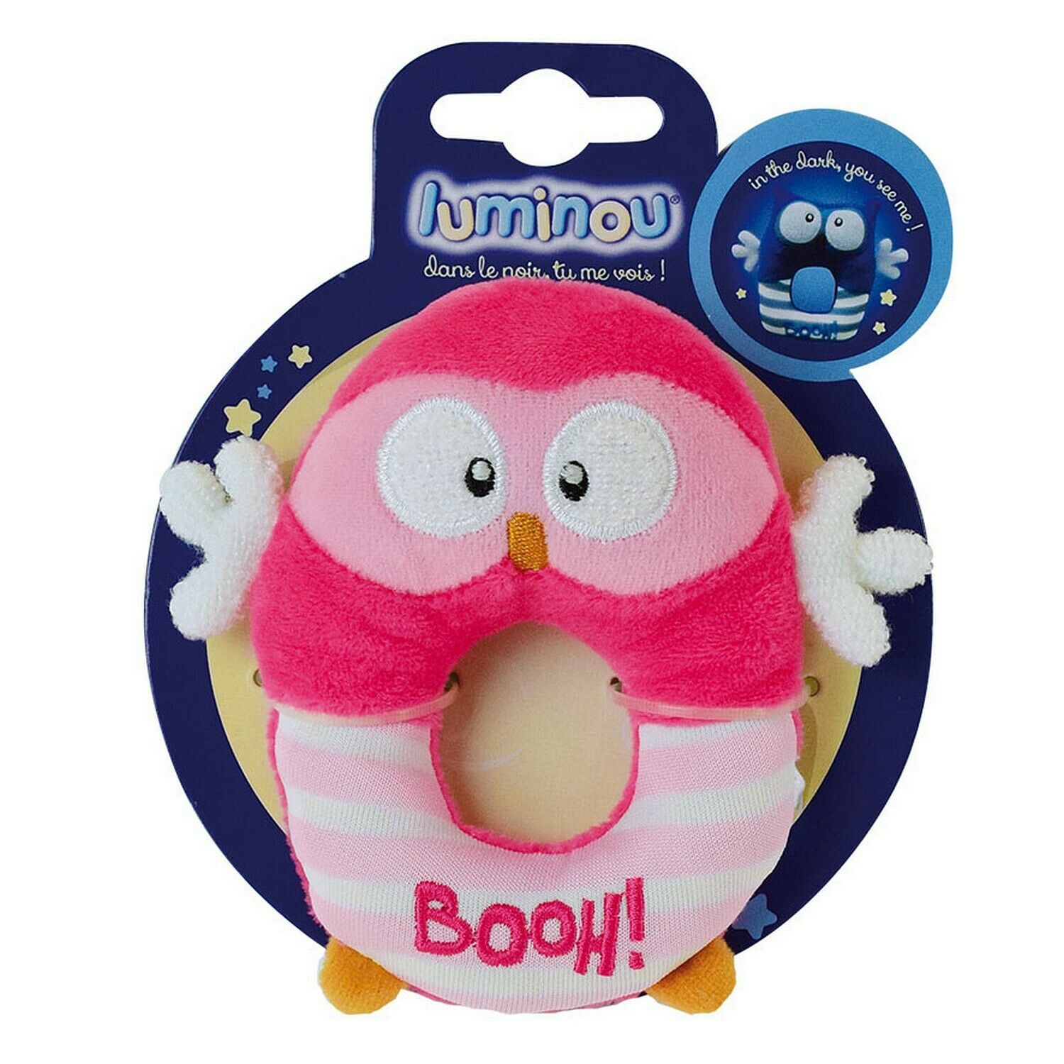 Luminou Booh Anneau Hochet Peluche 11cm 2 Ast
