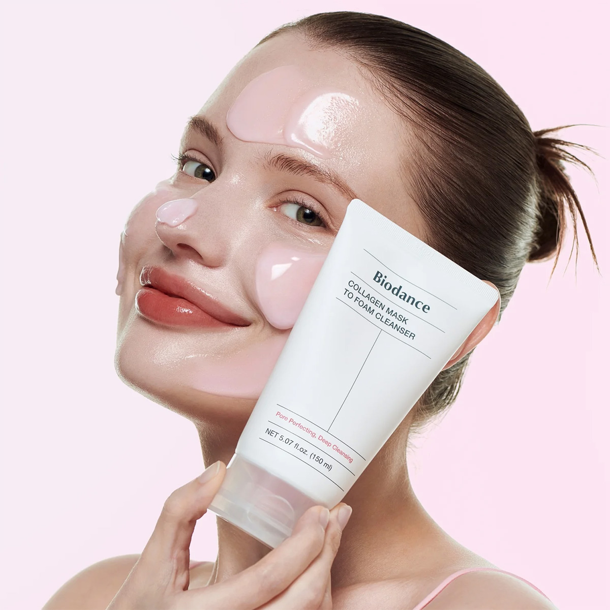 Detail kolagénového čistiaceho produktu Biodance