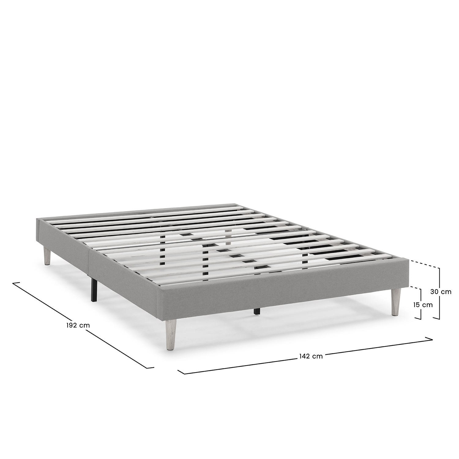 Sommier Tapissier Aura 140x190 Cm  Beige, Hauteur 30 Cm