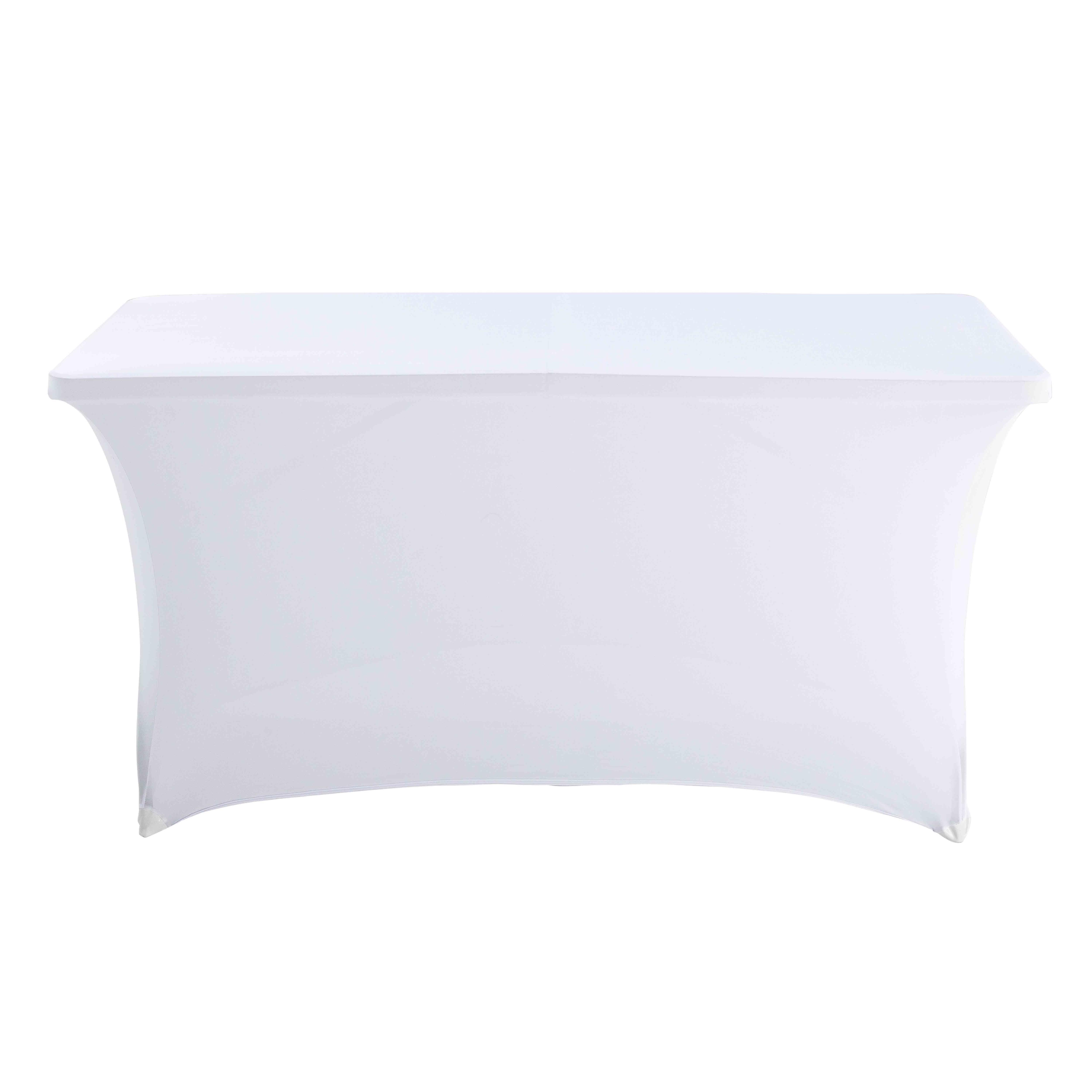 Housse Élastique Stretch Blanc Pour Table Pliante Hpde 180x75x74cm