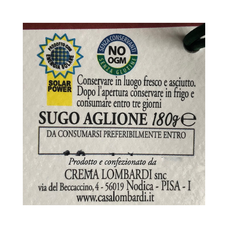 Set Pâtes Pici All'aglione - Pâtes Morelli 500 Gr Et Sauce Casa Lombardi 180 Gr OLICO SELECTIONS