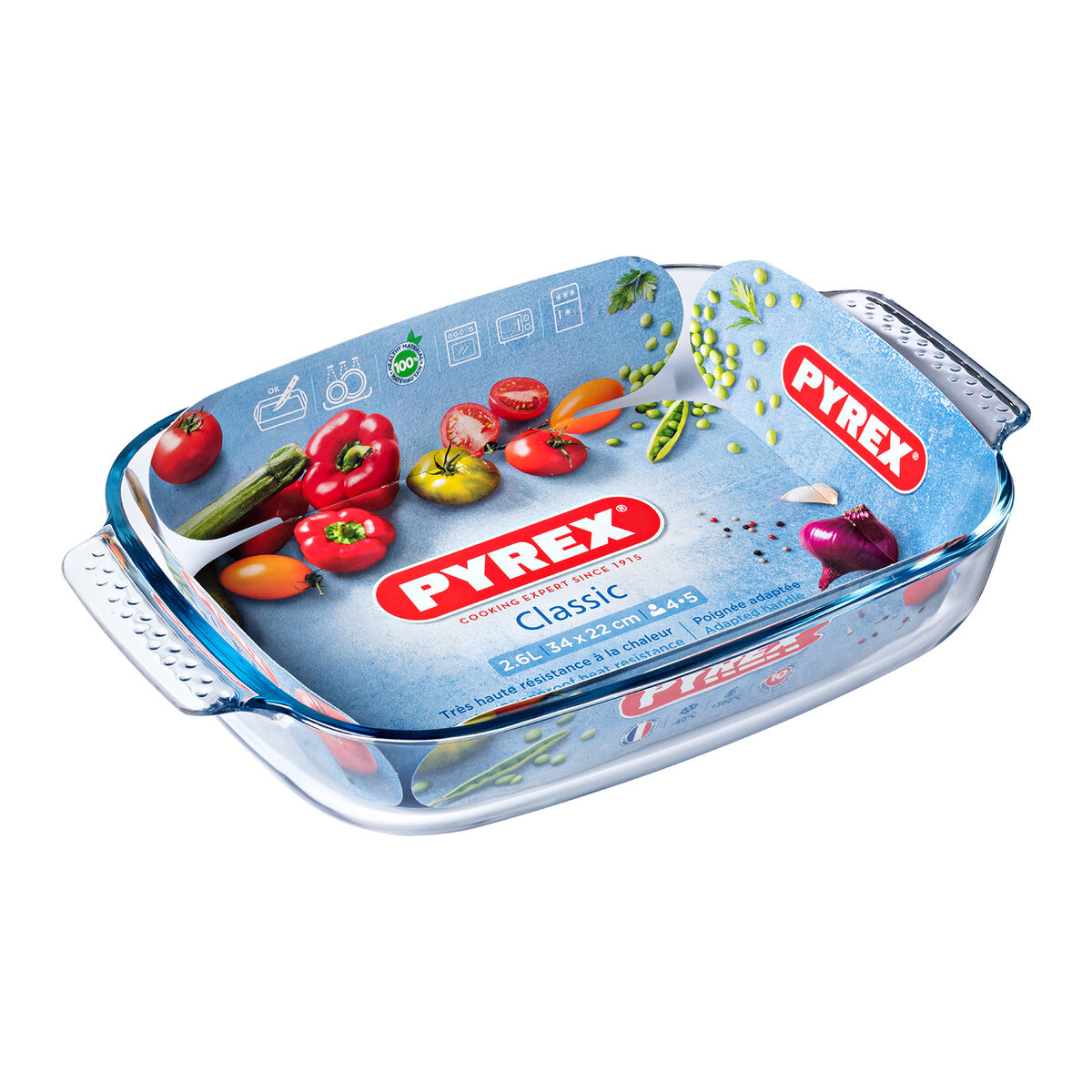 Plat à Gratin - H 4,5 X 28 X 17 CM - 1 KG - Porcelaine - Blanc