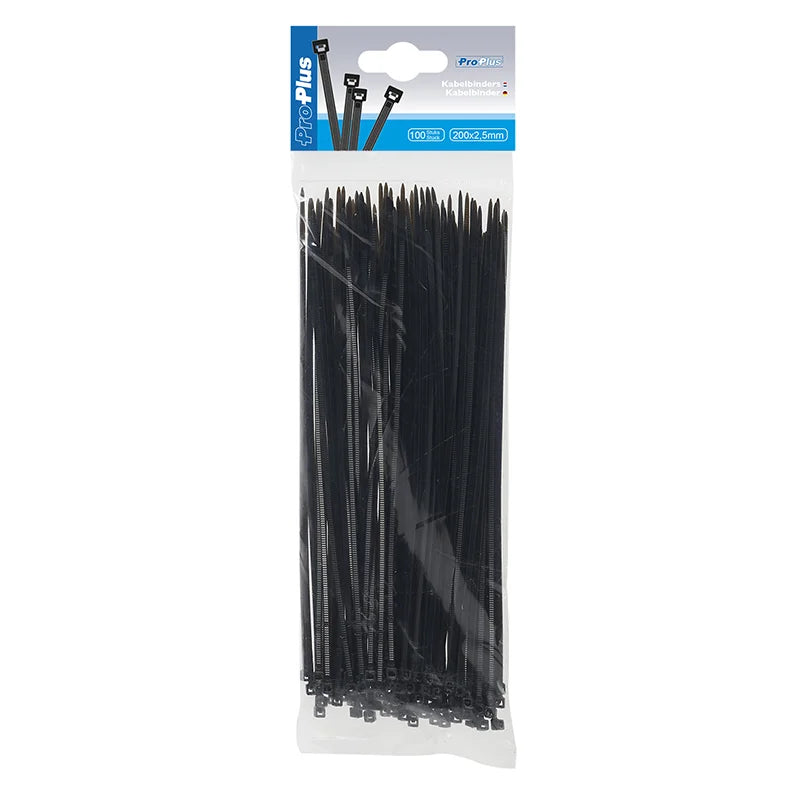 Colliers De Serrage 200x2,5mm 100 Pièces Noir