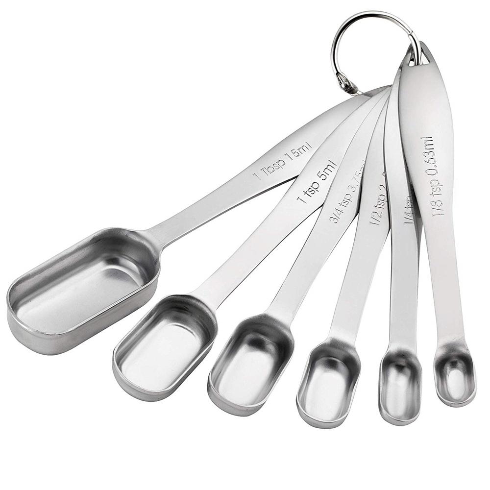 6Pcs Stainless Steel Kitchen Measuring Spoons Set