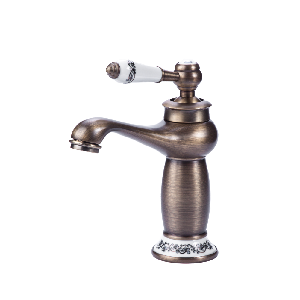 TBTF002- Floral and brass basin mixer