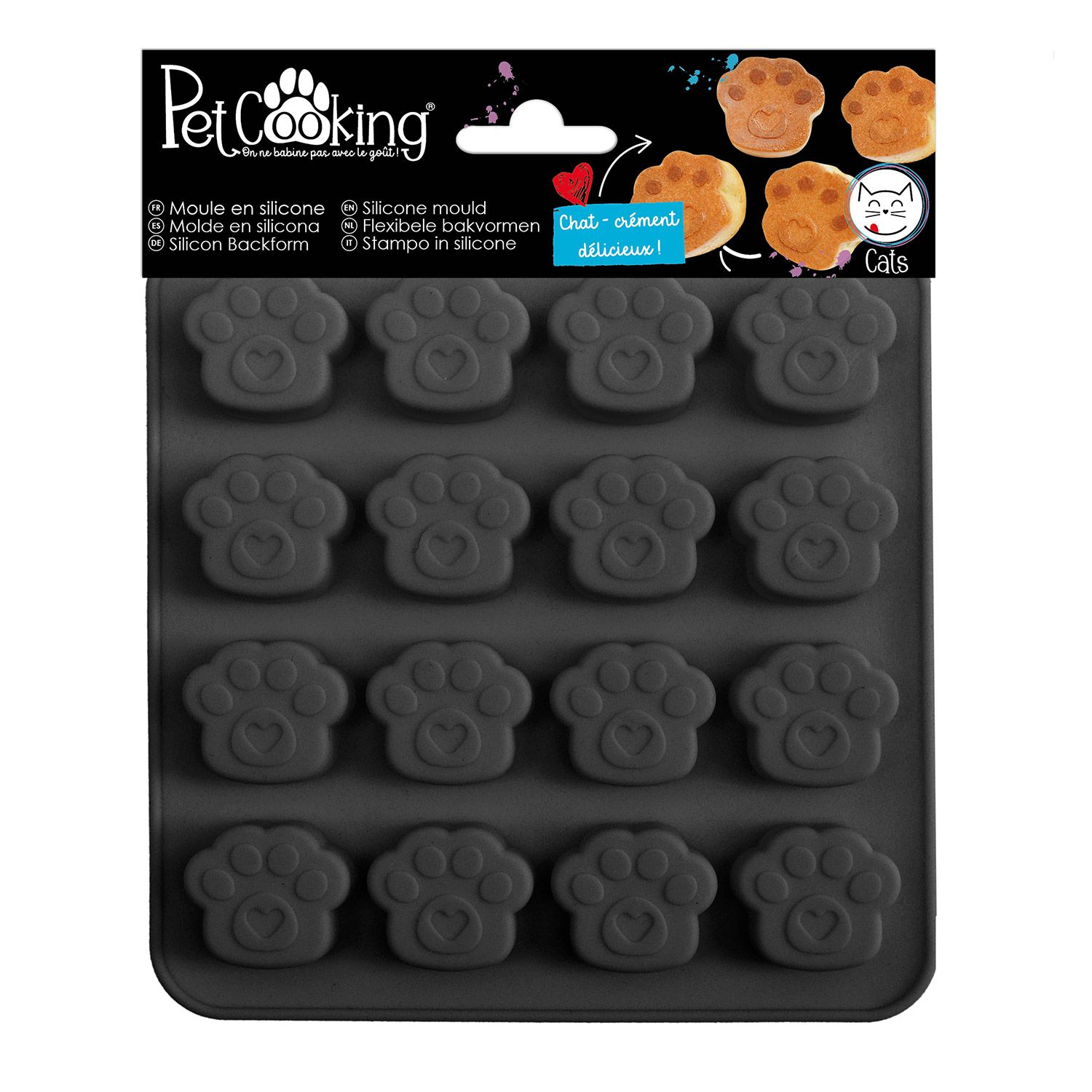 image: Image: Moule Silicone 16 Pattes De Chat - Friandises Pour Chat