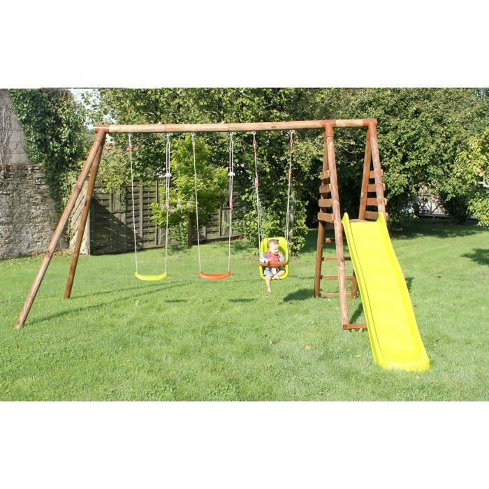 Station Ankara Portique Balançoire Soulet Avec Siege Bébé Et Toboggan