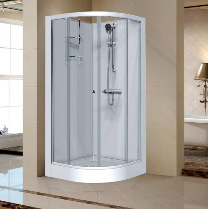 Cabine Iziglass2 Coulissante 1/4 Rond 90 Verre Transparent Leda