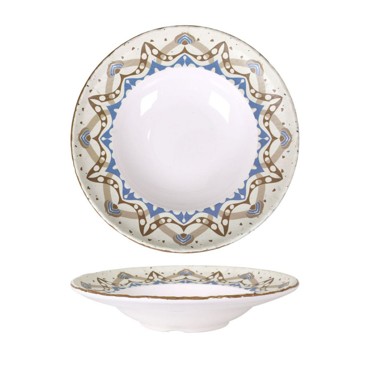 Service Assiettes Mia Rondes De 4 Pièces Creuses En Porcelaine Blanche - D 26 X H 5 Cm
