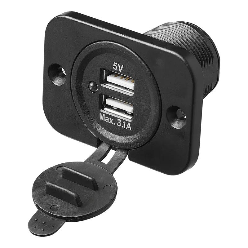 Prise-usb Double À Encastrer 3100ma 12v/24v Dans Blister