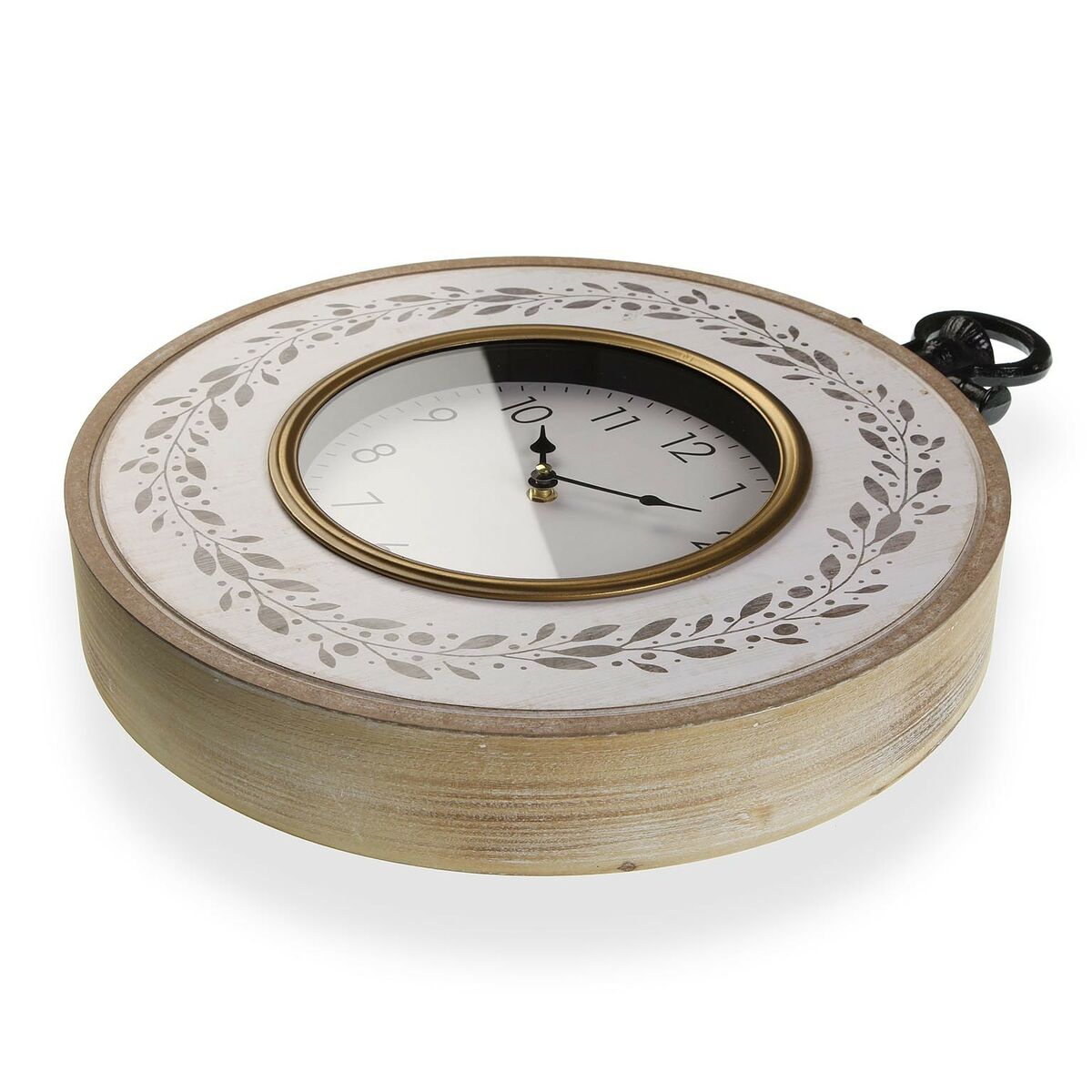 Horloge Murale Versa Volets 50 X 6,5 X 40 Cm Métal Bois Mdf
