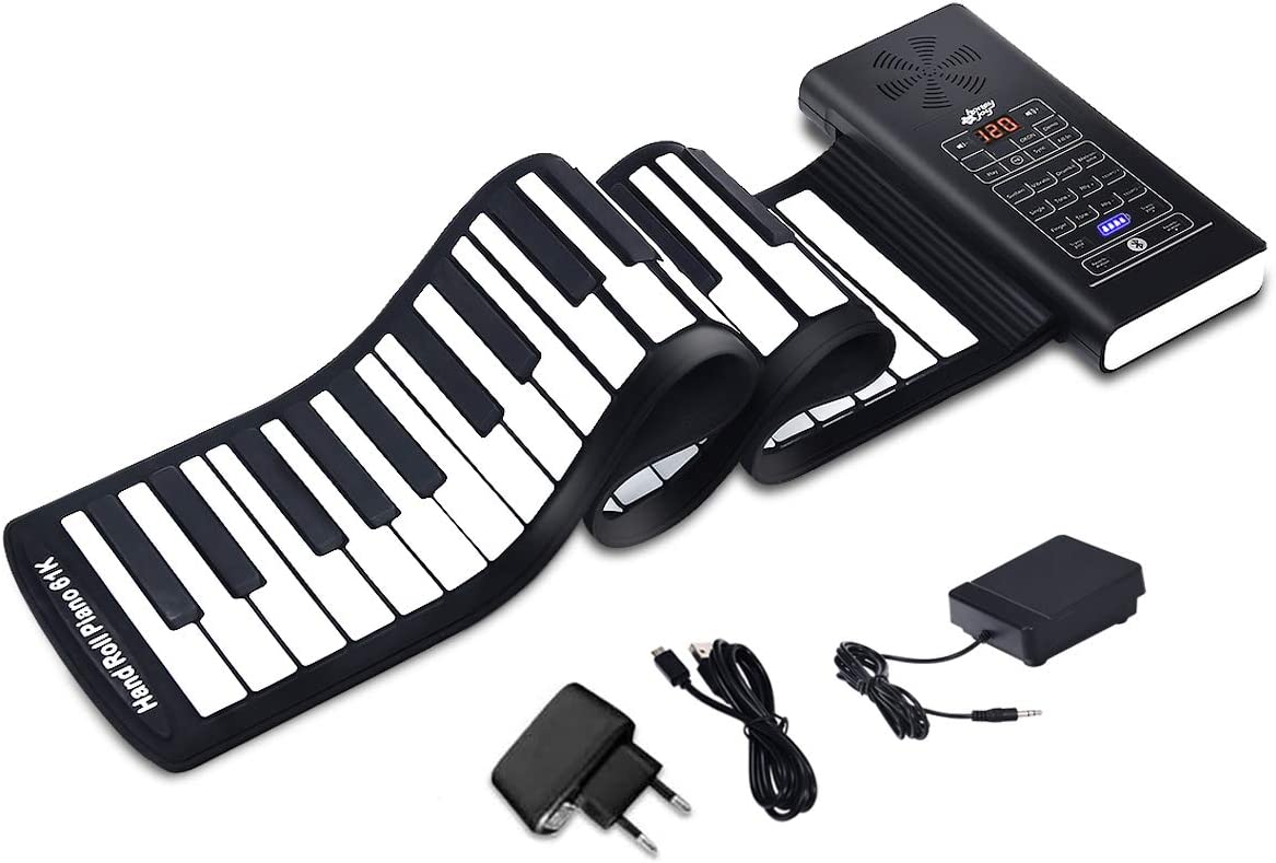 Costway Piano Portable Et Pliable 61touches Clavier De Piano Électronique Silicone Souple Roll Up