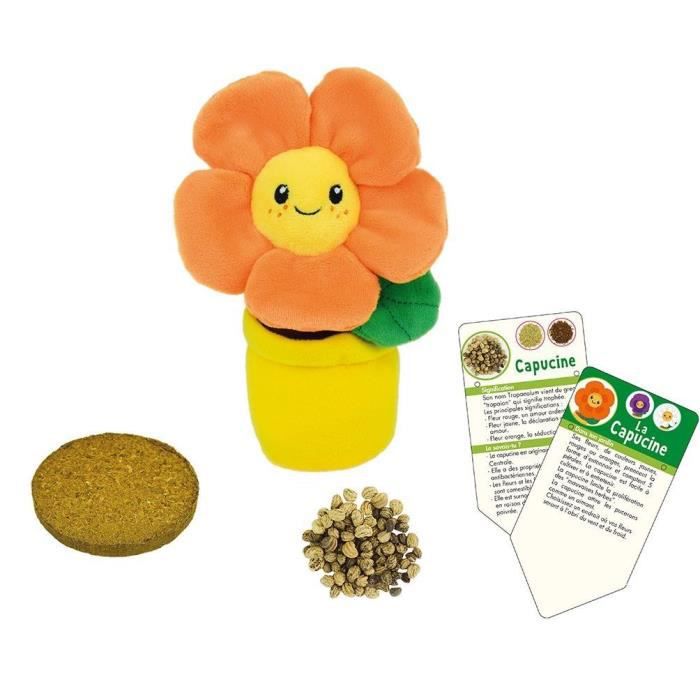 Silence Ca Pousse Lot De 3 Fleurs (pensée, Capucine Et Marguerite) En Peluche