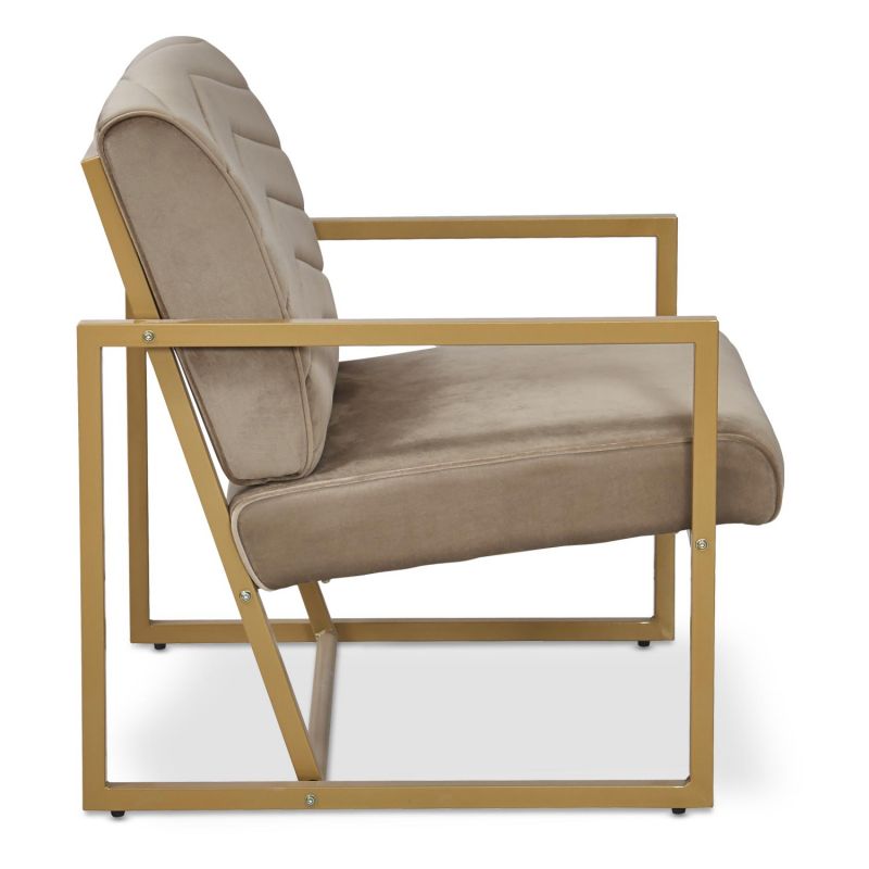 Paris Prix - Fauteuil Design En Velours "dorvi" 75cm Taupe