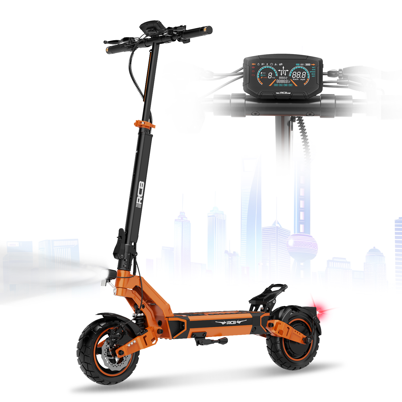 RCB D7 Trottinette Électrique - Autonomie De 80-90km - 800w - Scooter Electrique Adulte