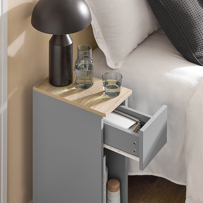 Table De Chevet Gris Fbt111-hg