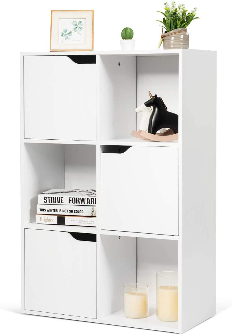 Costway Armoire De Rangement Casier Avec 6 Comparti , Bibliothèque Meuble En Cube