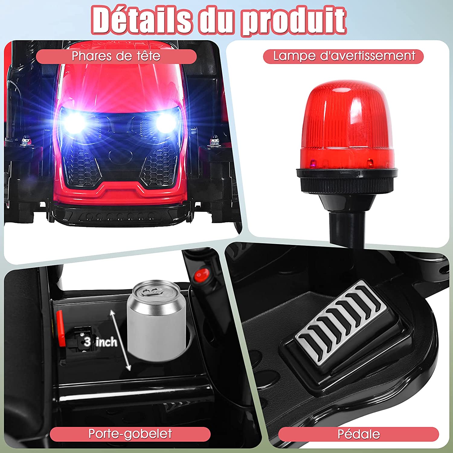 Tracteur Electrique Avec Télécommande 2.4g,12v 7ah, Vitesse : 3-8 Km/h