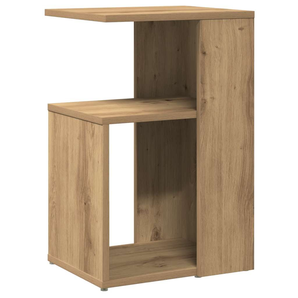 Table Basse | Table De Salon | Table D'appoint Chêne Artisanal 36x30x56 Cm Bois D'ingénierie