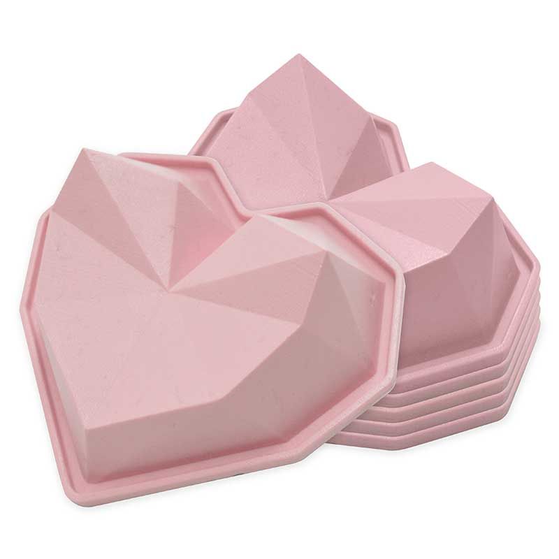6 Moules En Silicone - Diamant Coeur