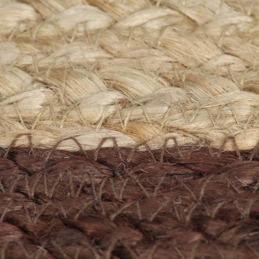 Vidaxl Tapis Fait À La Main Jute Avec Bord Marron 90 Cm