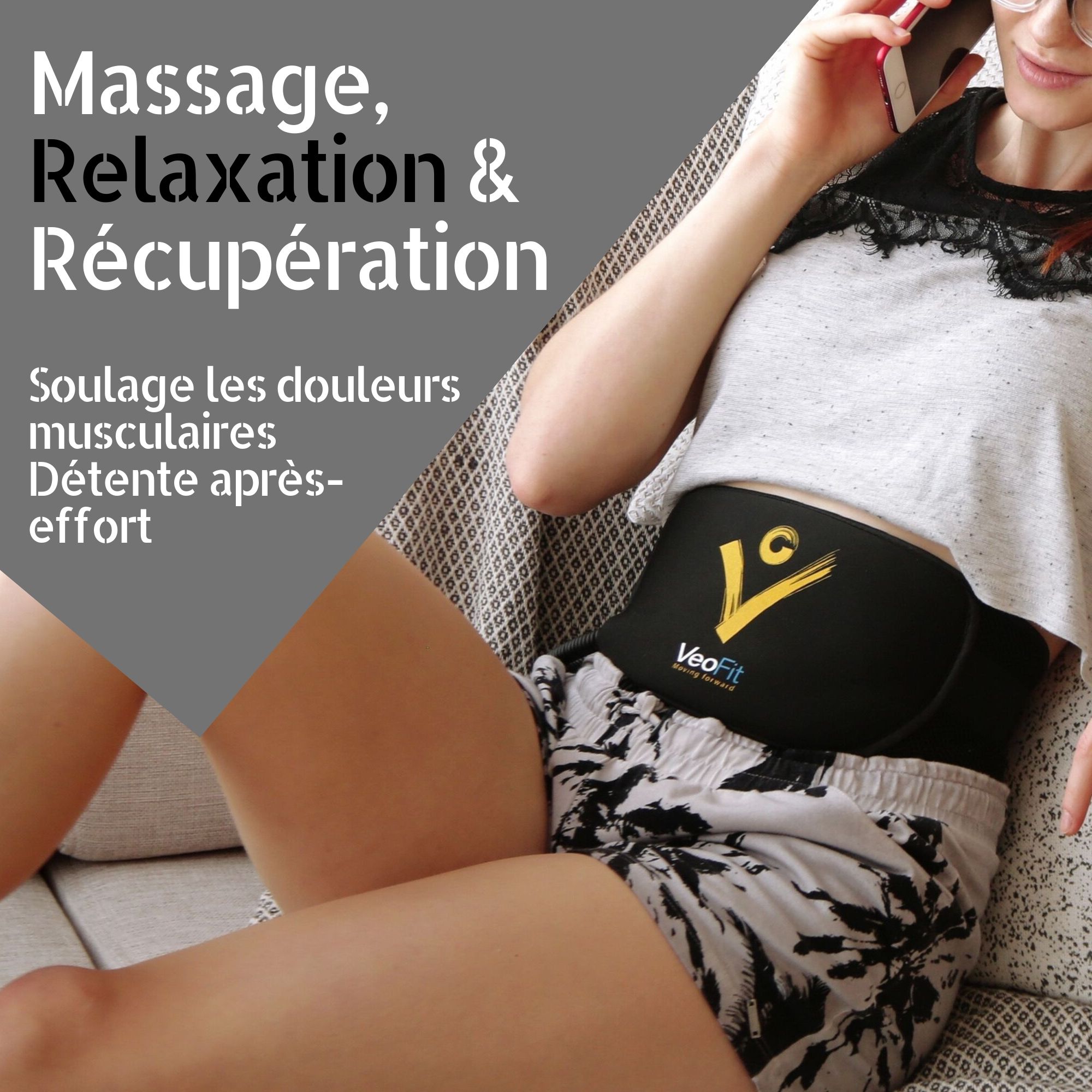 Veofit Ceinture Abdominale Electrostimulation Musculation Ems Abdominaux Bras Jambes