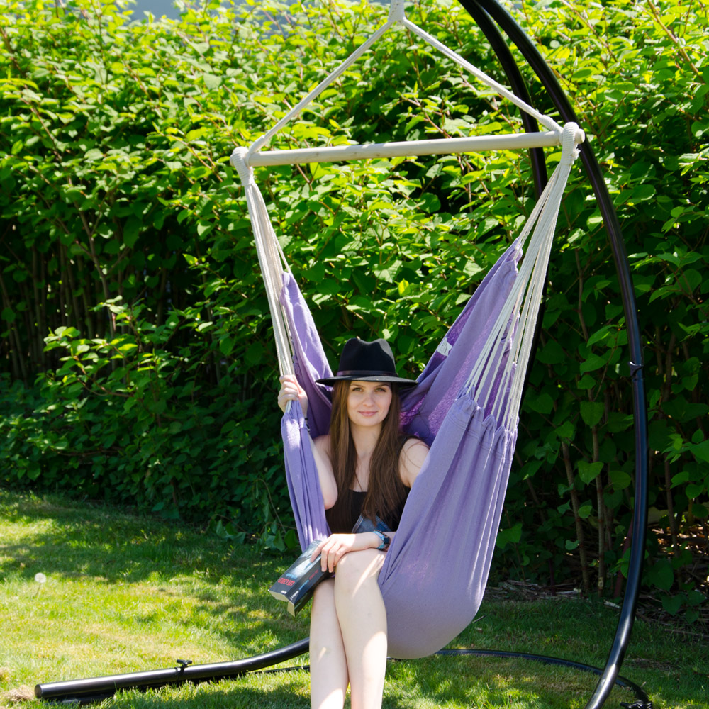 Hamac Suspendu Pour S'asseoir Xxl 185x130cm 100% Coton 150kg Siège Pour ...