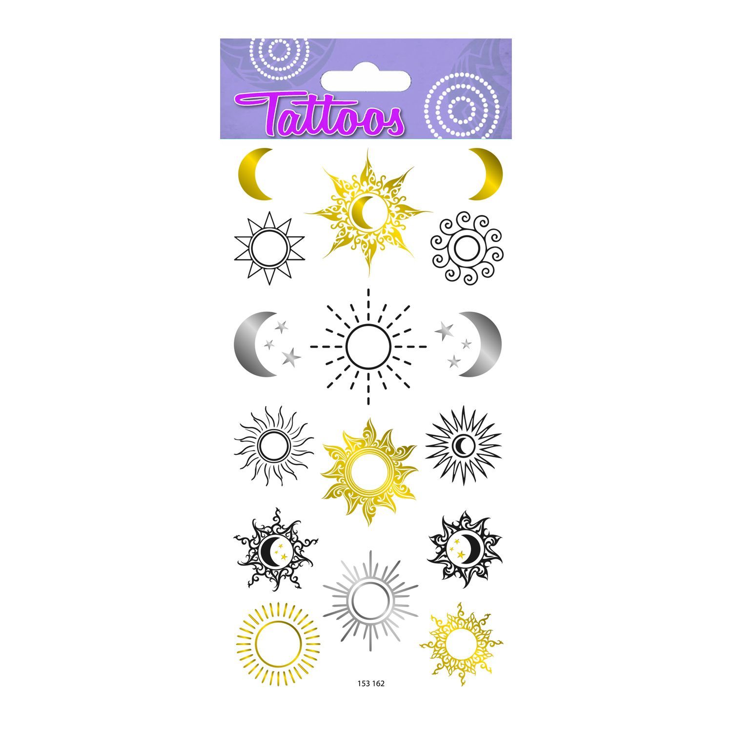 Tatouages Temporaires - Soleil & Lune - Dorures