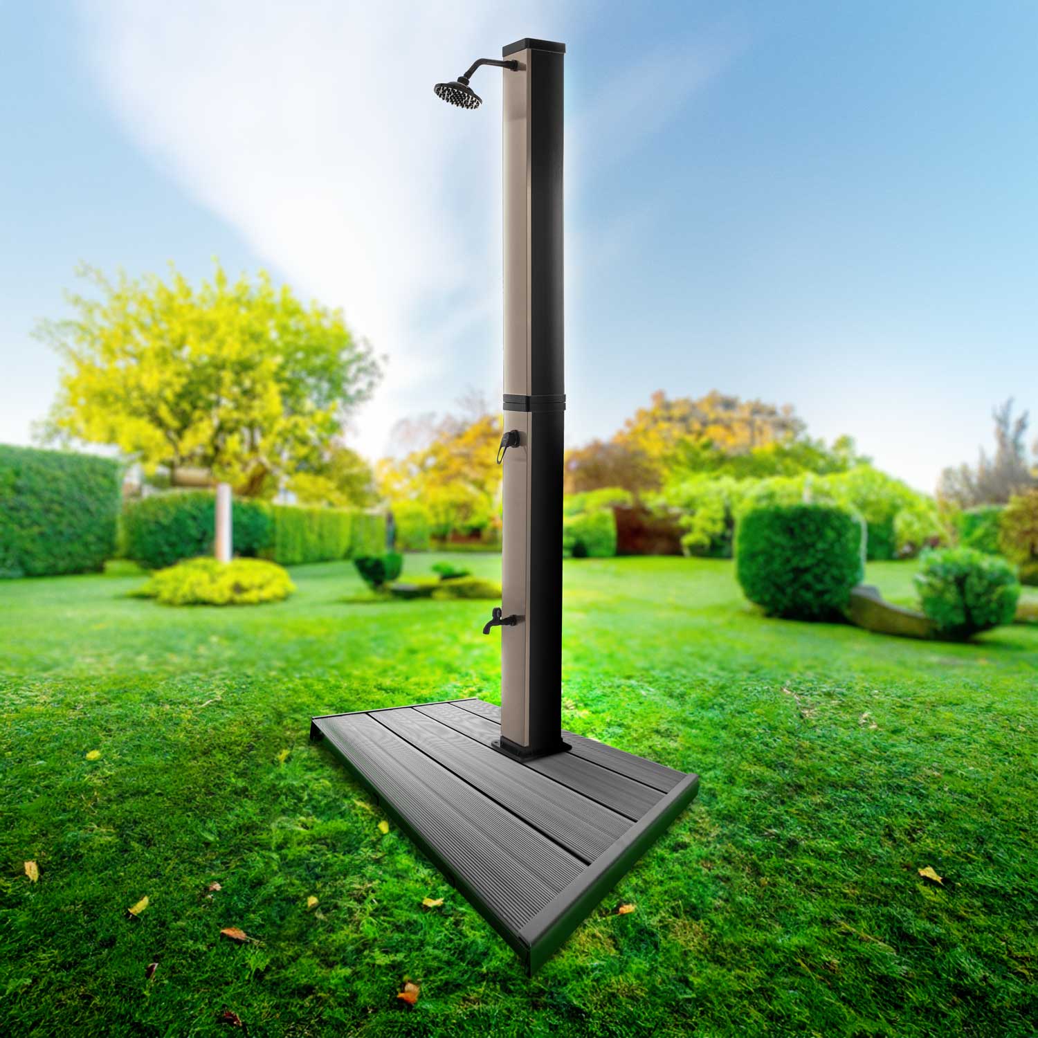 Douche Solaire De Jardin 40l Avec Plateforme - Tanaga Bronze & Dasar