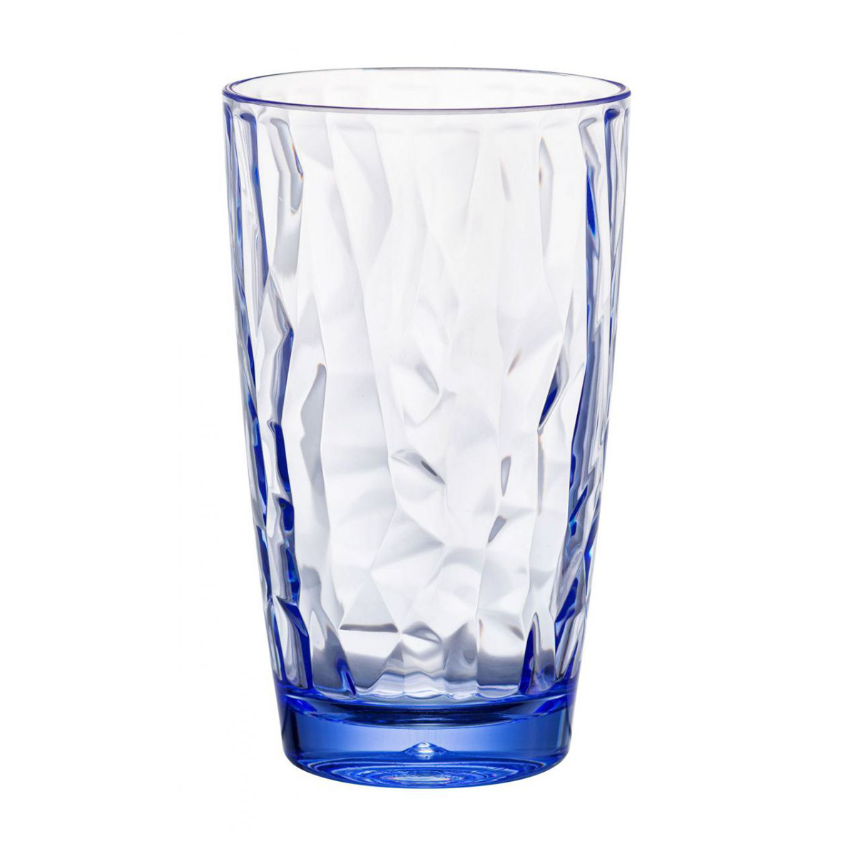 Lot De 24 Gobelets À Boire Ronds Jin, 50cl En Verres Transparent Coloris Bleu - Dim: 8,5 X 14,5 Cm