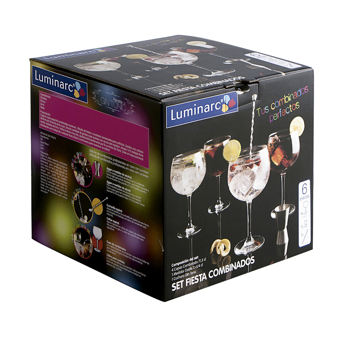 Coffret Cocktail Luminarc Multicouleur Verre 6 Pièces