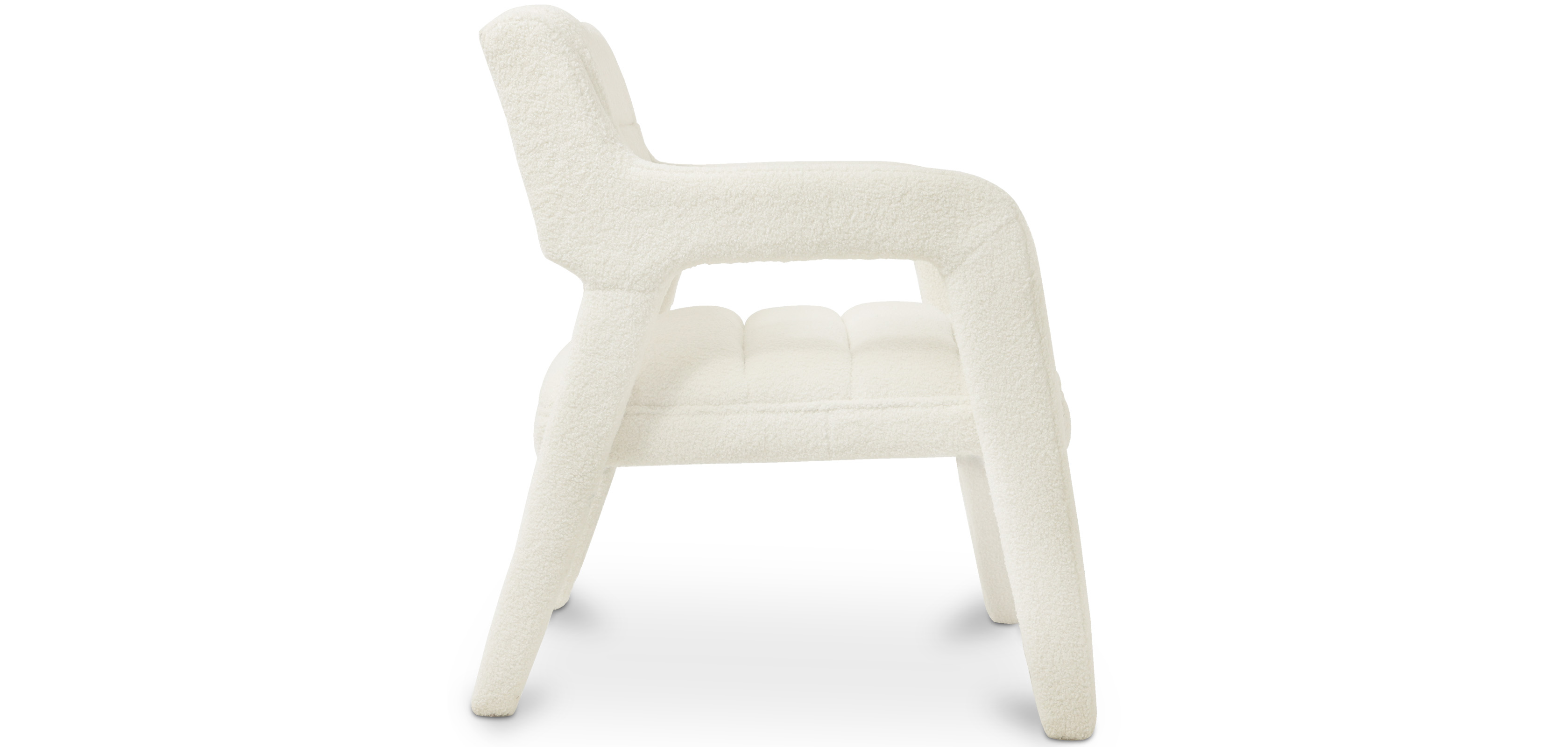 Chaise De Bureau Design Tulip à Roulettes - Assise En Fausse Fourrure Bouclette Blanche, Style Moderne