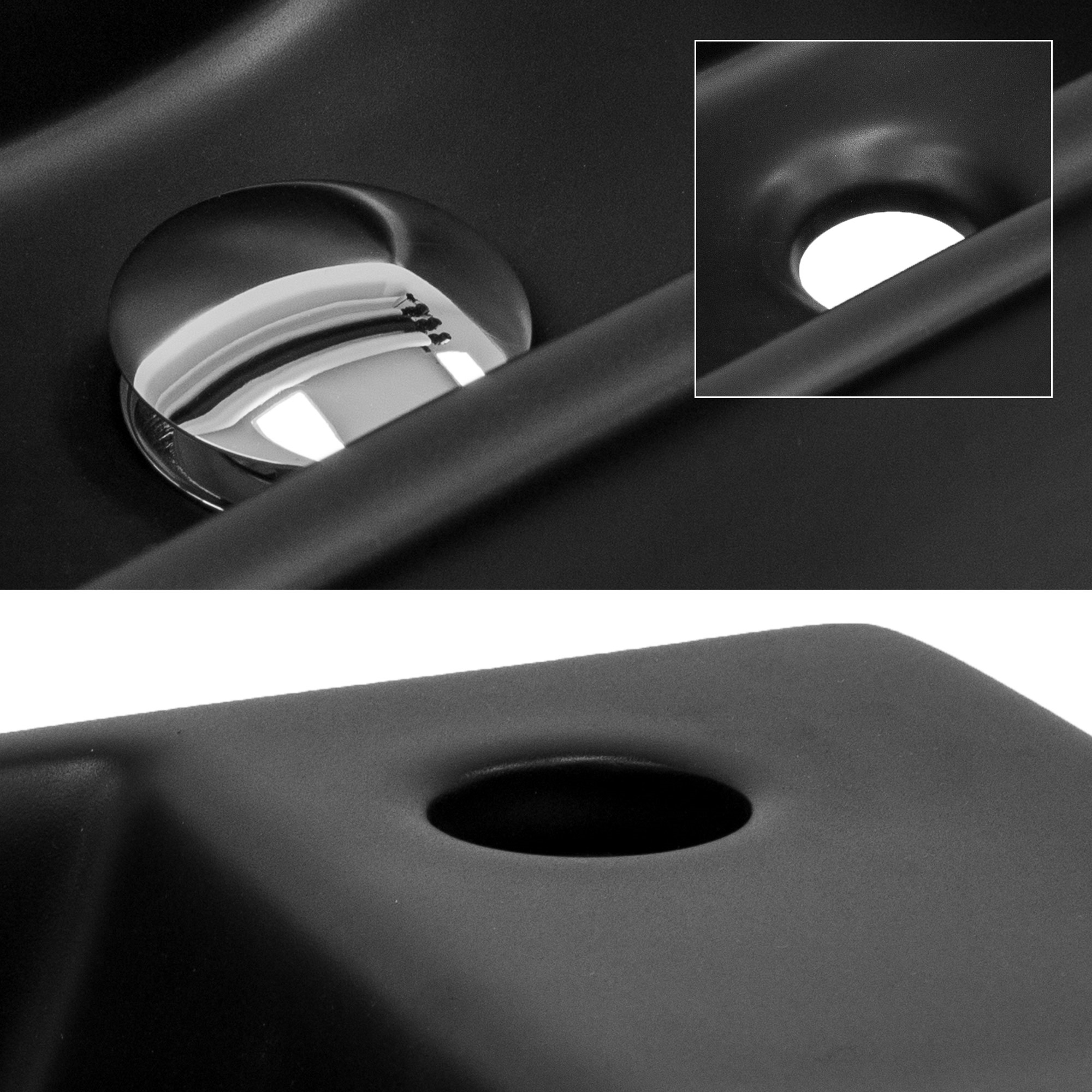 Lavabo Céramique Noir Avec Garniture De Vidage Lave-mains Moderne 355x205x125 Mm