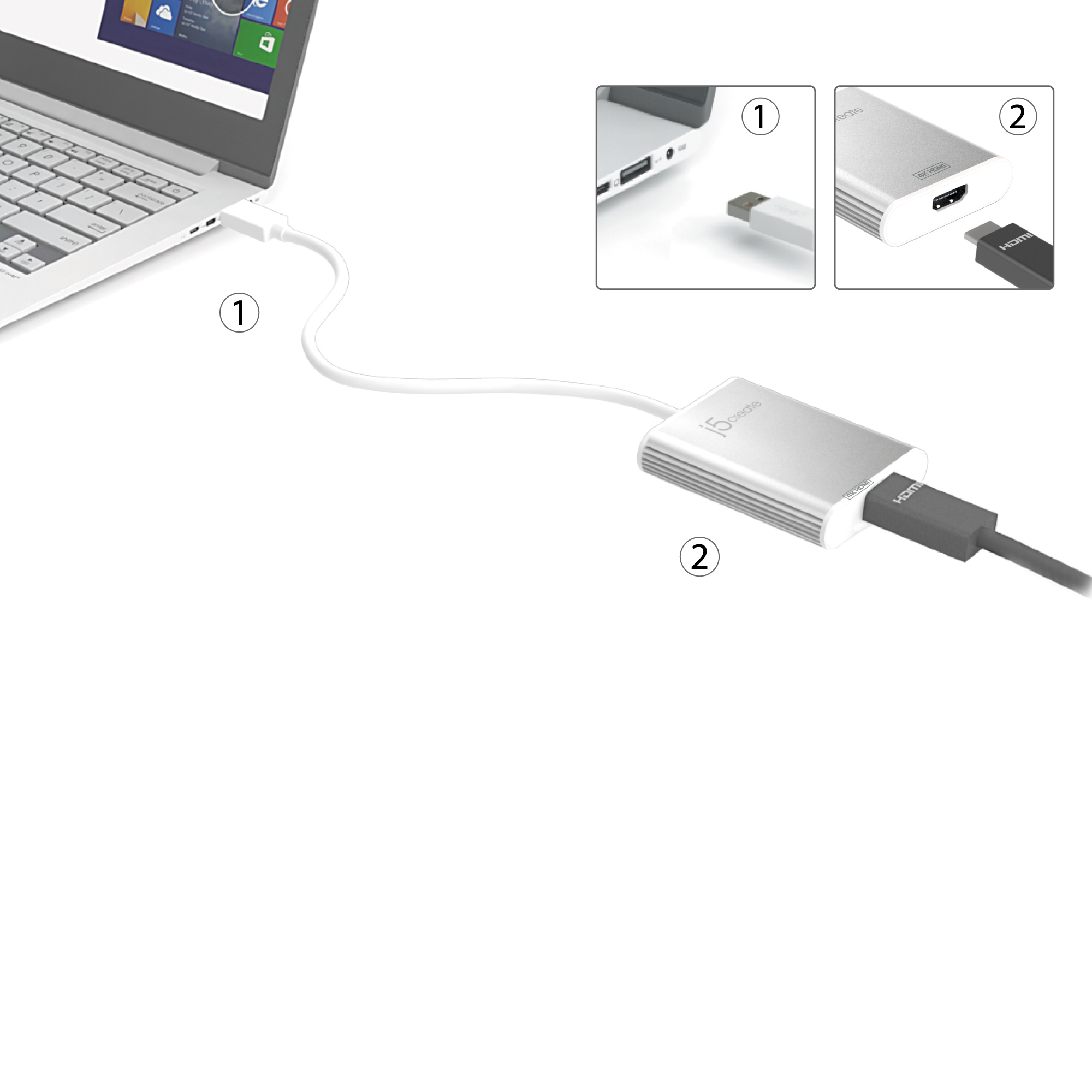 j5create JUA354-N Adaptateur Vidéo USB™ 3.0 vers 4K HDM™